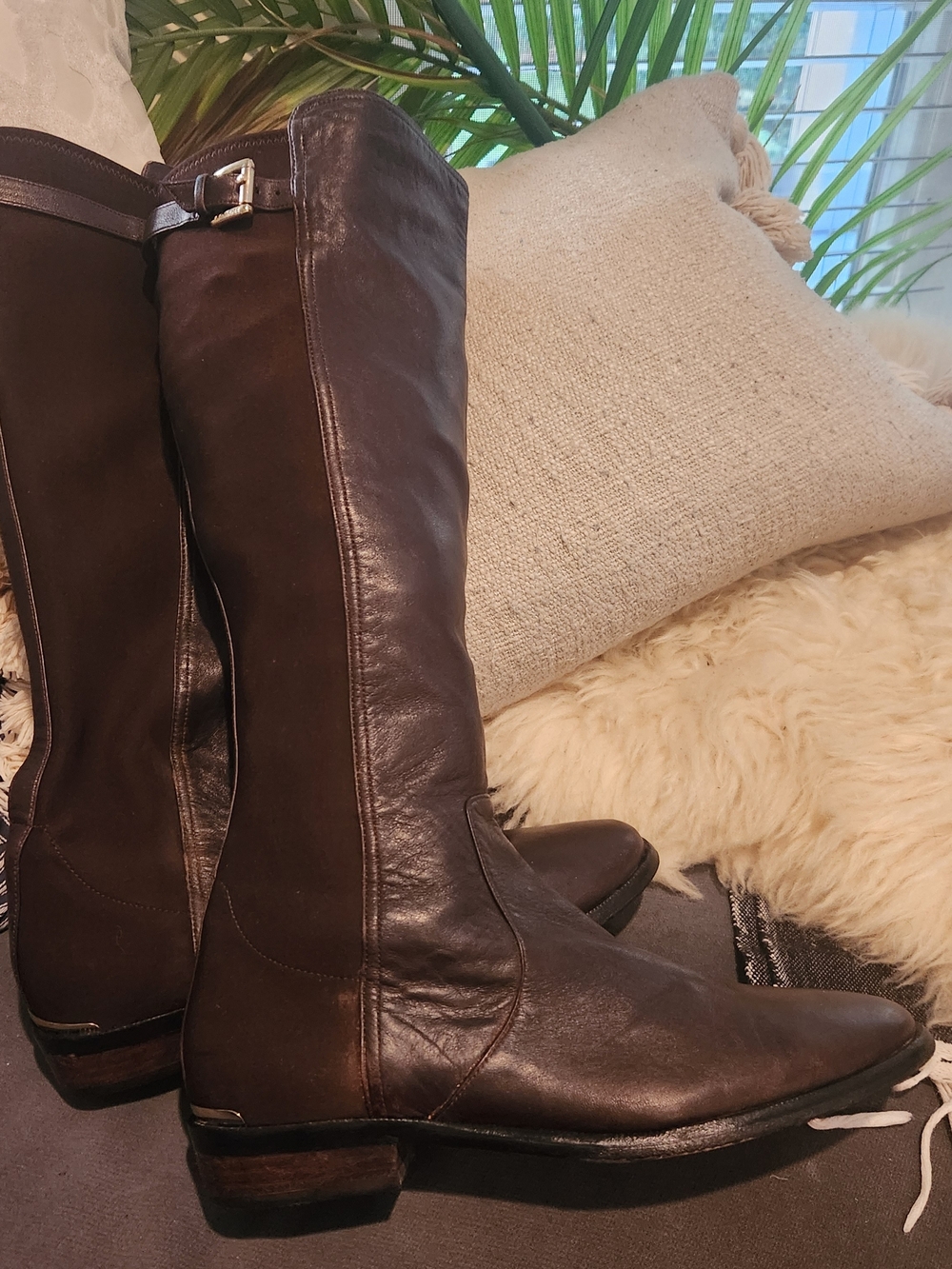 Coach Women’s Over-the-Knee Leather Boots in Dark Brown